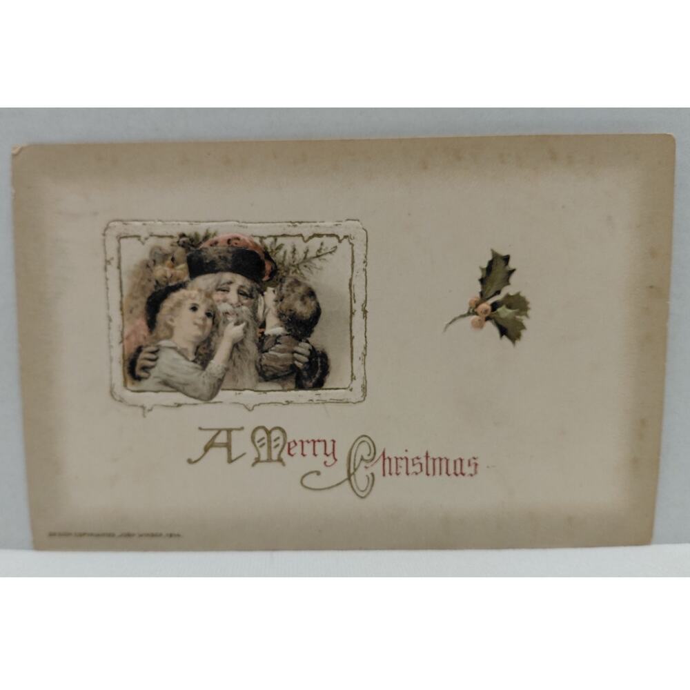 Antique Christmas Postcard Santa Claus by John Winsch Embossed Posted Germany